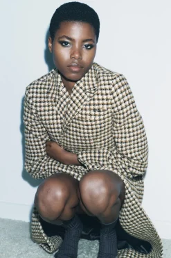 Online ABRIGO LARGO CUADROS ZW COLLECTION Mujer Abrigos / Anoraks