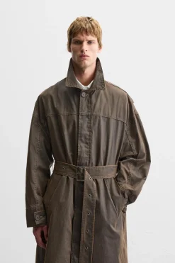 Hot ABRIGO LAVADO ACABADO ENCERADO Hombre Cazadoras|Abrigos / Gabardinas