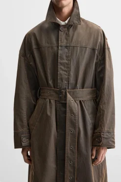 Hot ABRIGO LAVADO ACABADO ENCERADO Hombre Cazadoras|Abrigos / Gabardinas