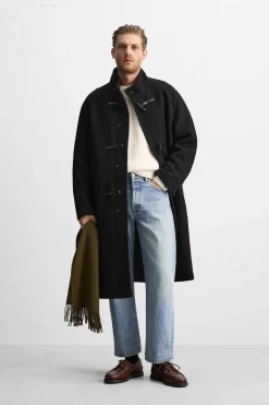 New ABRIGO MEZCLA LANA Hombre Cazadoras|Abrigos / Gabardinas