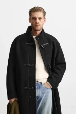 New ABRIGO MEZCLA LANA Hombre Cazadoras|Abrigos / Gabardinas