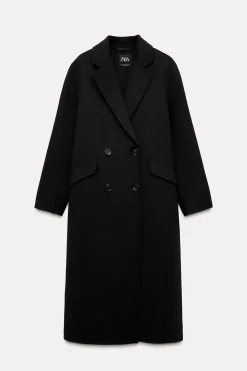 Online ABRIGO OVERSIZE CRUZADO CON LANA Mujer Abrigos / Anoraks