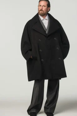 Sale ABRIGO OVERSIZE FIT LANA X STEFANO PILATI Hombre Cazadoras|Abrigos / Gabardinas