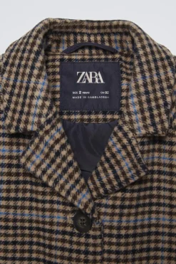 Niños ZARA 1½ - 6 Años·Abrigos|6 - 18 Meses·Abrigos / Buzos<ABRIGO PAÑO CUADROS