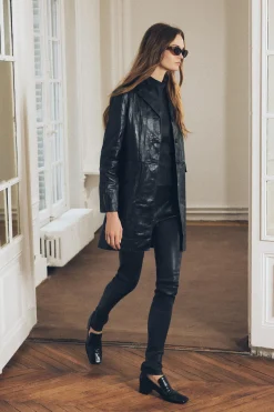 Fashion ABRIGO PIEL 100% EFECTO CRINKLE ZW COLLECTION Mujer Abrigos / Anoraks