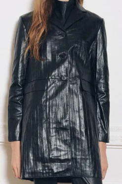 Fashion ABRIGO PIEL 100% EFECTO CRINKLE ZW COLLECTION Mujer Abrigos / Anoraks