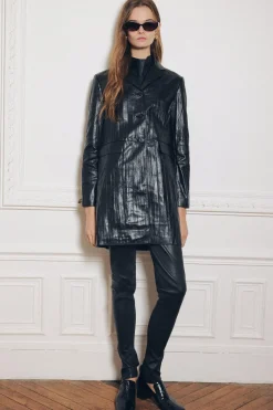 Fashion ABRIGO PIEL 100% EFECTO CRINKLE ZW COLLECTION Mujer Abrigos / Anoraks