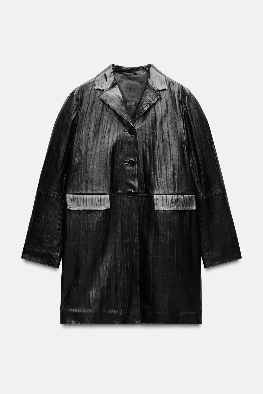 Fashion ABRIGO PIEL 100% EFECTO CRINKLE ZW COLLECTION Mujer Abrigos / Anoraks