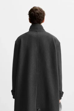 Clearance ABRIGO RELAXED FIT CON LANA Hombre Cazadoras|Abrigos / Gabardinas