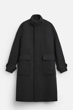 Clearance ABRIGO RELAXED FIT CON LANA Hombre Cazadoras|Abrigos / Gabardinas