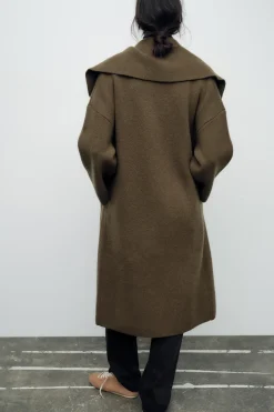 Discount ABRIGO SOLAPA ANCHA 100% LANA Mujer Abrigos / Anoraks|Cárdigan / Jerséis