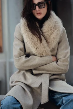 Clearance ABRIGO SOLAPA EFECTO PELO Mujer Abrigos / Anoraks