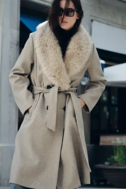 Clearance ABRIGO SOLAPA EFECTO PELO Mujer Abrigos / Anoraks