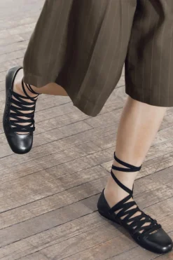 Best BAILARINA CORDONES PIEL Mujer Zapatos