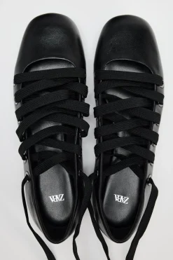 Best BAILARINA CORDONES PIEL Mujer Zapatos