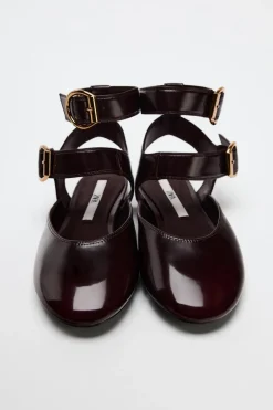 New BAILARINA DESTALONADA DOBLE HEBILLA Mujer Zapatos