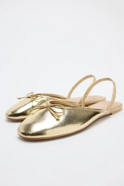Discount BAILARINA DESTALONADA EFECTO METALIZADO Mujer Zapatos