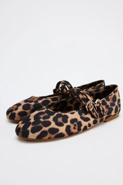 Online BAILARINA DOBLE TIRA ESTAMPADO ANIMAL Mujer Zapatos