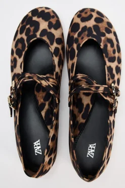 Online BAILARINA DOBLE TIRA ESTAMPADO ANIMAL Mujer Zapatos