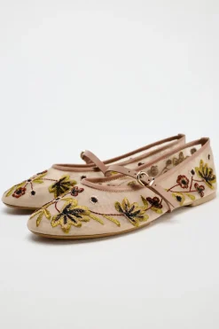 Sale BAILARINA MESH BORDADO FLORES Mujer Zapatos