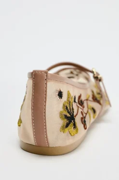 Sale BAILARINA MESH BORDADO FLORES Mujer Zapatos
