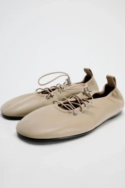 Hot BAILARINA PIEL ACORDONADA Mujer Zapatos