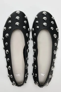 New BAILARINA PIEL TACHAS Mujer Zapatos