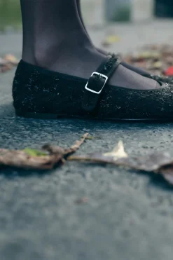 Outlet BAILARINA TEJIDO DETALLE BRILLOS Mujer Zapatos