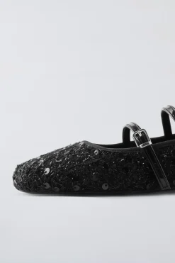 Niños ZARA 6 - 14 Años·Zapatos<BAILARINA TEJIDO DOBLE HEBILLA