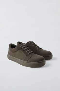 Niños ZARA 6 - 14 Años·Zapatos<BAMBA PIEL SERRAJE