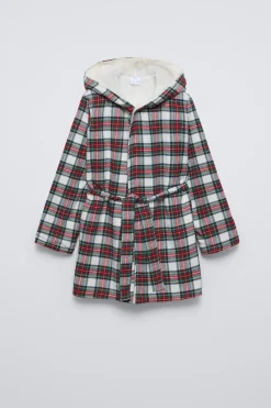 Niños ZARA 1½ - 6 Años·Pijamas|6 - 14 Años·Pijamas<BATA FRANELA CUADROS POLAR