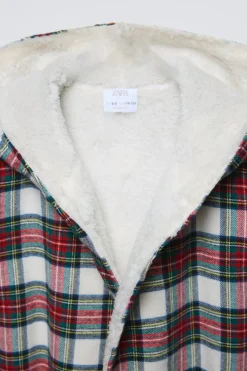 Niños ZARA 1½ - 6 Años·Pijamas|6 - 14 Años·Pijamas<BATA FRANELA CUADROS POLAR