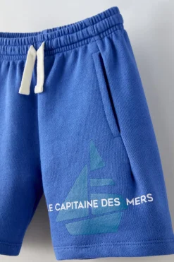 Niños ZARA 1½ - 6 Años·Pantalones / Leggings|6 - 18 Meses·Braguitas / Bermudas<BERMUDA BARCO TEXTO