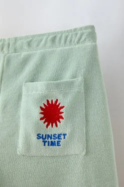 Niños ZARA 6 - 14 Años·Pantalones<BERMUDA BORDADO TOALLA