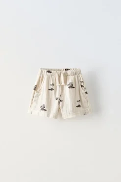 Niños ZARA 1½ - 6 Años·Faldas / Bermudas|1½ - 6 Años·Pantalones / Leggings<BERMUDA COMBINADA BAMBULA PALMERAS