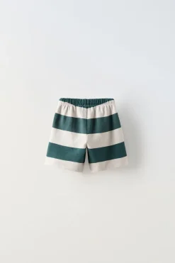 Niños ZARA 1½ - 6 Años·Faldas / Bermudas|1½ - 6 Años·Pantalones / Leggings<BERMUDA CREPE RAYAS