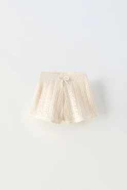Niños ZARA 1½ - 6 Años·Punto|1½ - 6 Años·Faldas / Bermudas<BERMUDA CROCHET LAZO