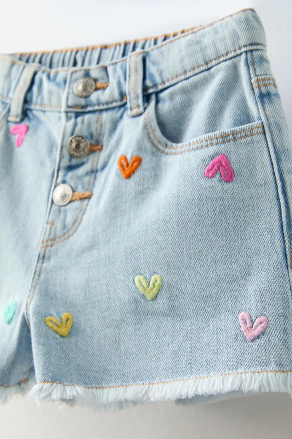 Niños ZARA 1½ - 6 Años·Jeans / Denim|1½ - 6 Años·Faldas / Bermudas<BERMUDA DENIM BORDADO CORAZONES