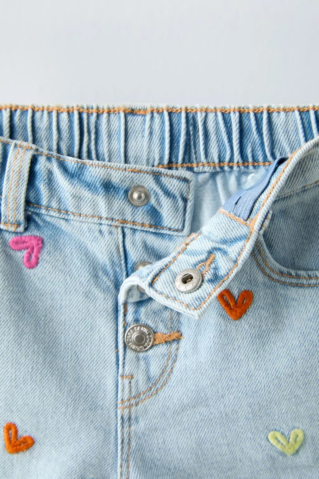 Niños ZARA 1½ - 6 Años·Jeans / Denim|1½ - 6 Años·Faldas / Bermudas<BERMUDA DENIM BORDADO CORAZONES