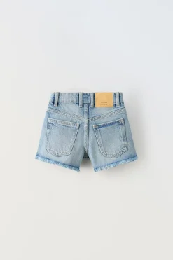 Niños ZARA 6 - 14 Años·Faldas / Bermudas<BERMUDA DENIM DESHILACHADO