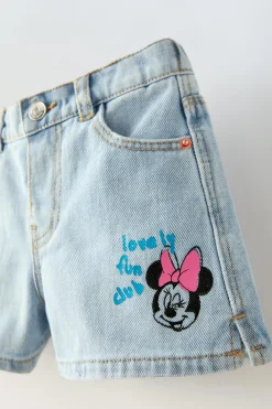 Niños ZARA 1½ - 6 Años·Jeans / Denim|1½ - 6 Años·Faldas / Bermudas<BERMUDA DENIM GRAFFITI MINNIE MOUSE © DISNEY