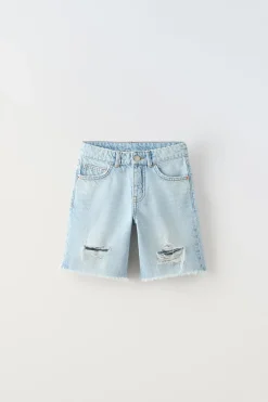 Niños ZARA 6 - 14 Años·Jeans<BERMUDA DENIM ROTOS