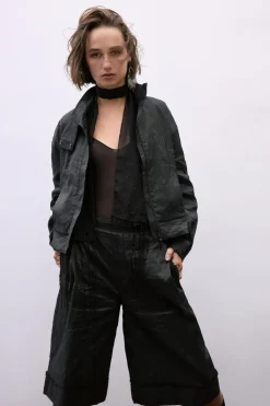 Hot BERMUDA EFECTO ARRUGADO HILO METALIZADO Mujer Faldas / Shorts