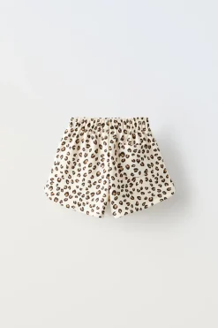 Niños ZARA 6 - 14 Años·Faldas / Bermudas<BERMUDA FELPA ANIMAL PRINT