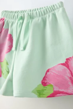 Niños ZARA 6 - 14 Años·Faldas / Bermudas<BERMUDA FELPA FLOR