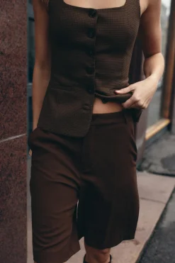 New BERMUDA FLUIDA TIRO ALTO Mujer Faldas / Shorts