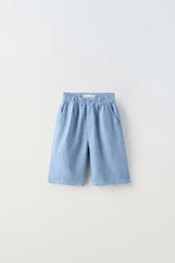 Niños ZARA 6 - 14 Años·Pantalones<BERMUDA LARGA LINO