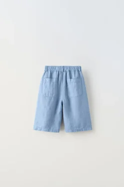 Niños ZARA 6 - 14 Años·Pantalones<BERMUDA LARGA LINO