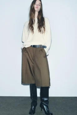 Best BERMUDA PINZAS CON LANA ZW COLLECTION Mujer Faldas / Shorts