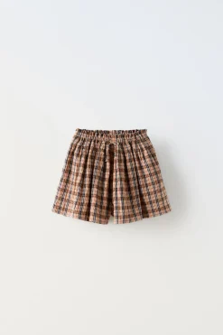 Niños ZARA 1½ - 6 Años·Faldas / Bermudas|6 - 18 Meses·Braguitas / Bermudas<BERMUDA TEXTURA CUADROS